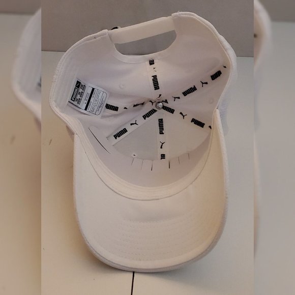 PUMA MONO CUBIC TRUCKER CAP MEN'S ADJUSTABLE EMBOSSED 3D LOGO OS WHITE - Picture 8 of 9
